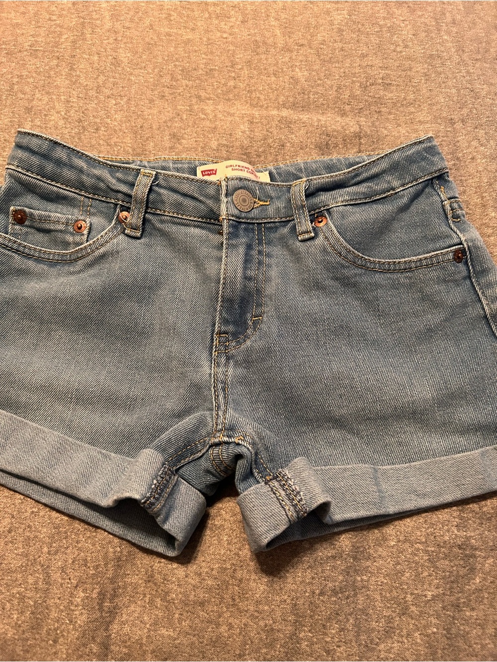 Levi's Light Blue Denim Roll-Cuff Girls Shorts